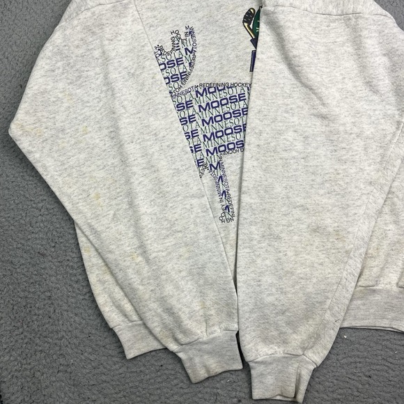 Vintage 90s Minnesota Moose IHL Pullover Crew Neck Sweatshirt Sweater Small‎ - Picture 4 of 13